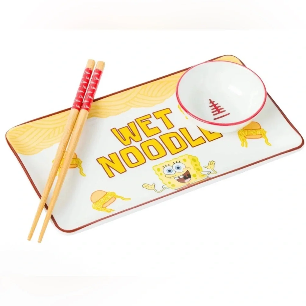 Spongebob Squarepants Krabby Patty Ceramic Sushi Serving plate setNEW
